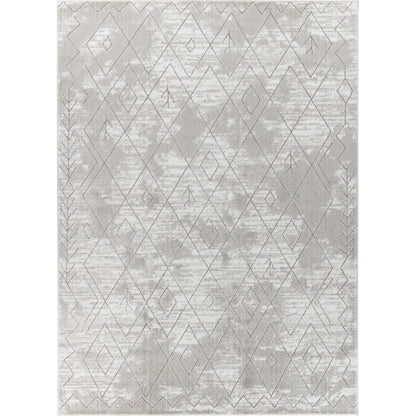 FABIA Berber Modern Grey Area Rug Flat