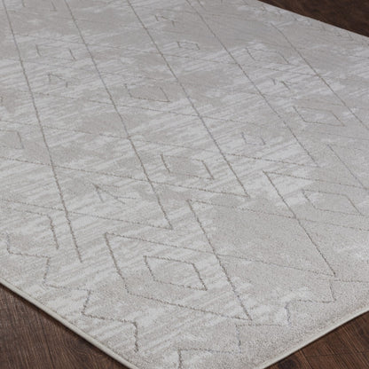 FABIA Berber Modern Grey Area Rug Corner