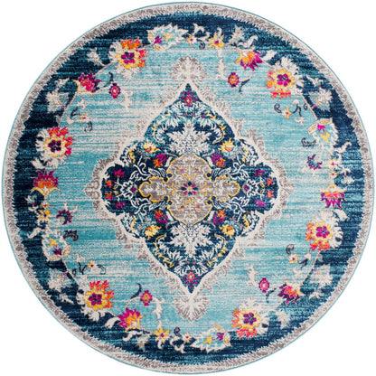 ROMY Vintage Traditional Oriental Boho Blue Area Rug