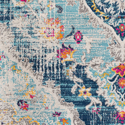 ROMY Vintage Traditional Oriental Boho Blue Area Rug