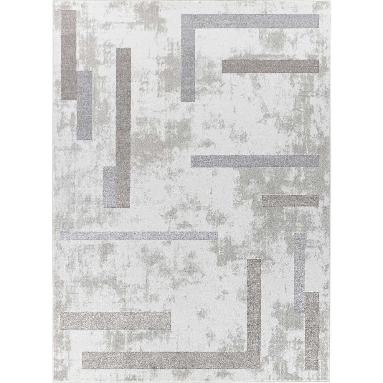 GABBY Scandi Modern White/Grey Area Rug Flat