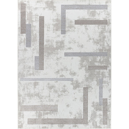 GABBY Scandi Modern White/Grey Area Rug Flat
