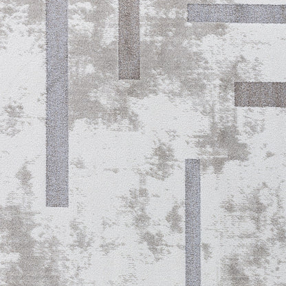 GABBY Scandi Modern White/Grey Area Rug Swatch
