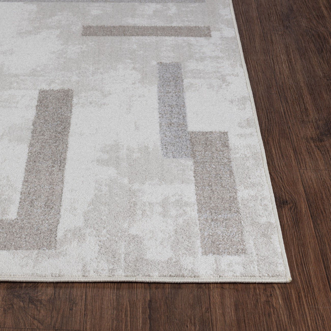 GABBY Scandi Modern White/Grey Area Rug Front