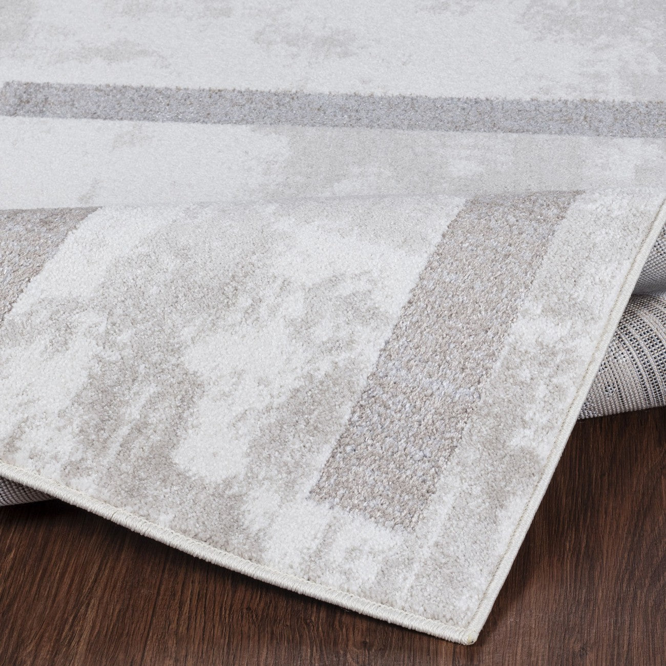 GABBY Scandi Modern White/Grey Area Rug Fold
