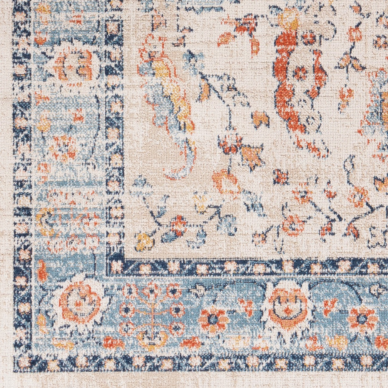 GALILEA Indoor & Outdoor Traditional Boho Burnt Orange Area Rug Swatch
