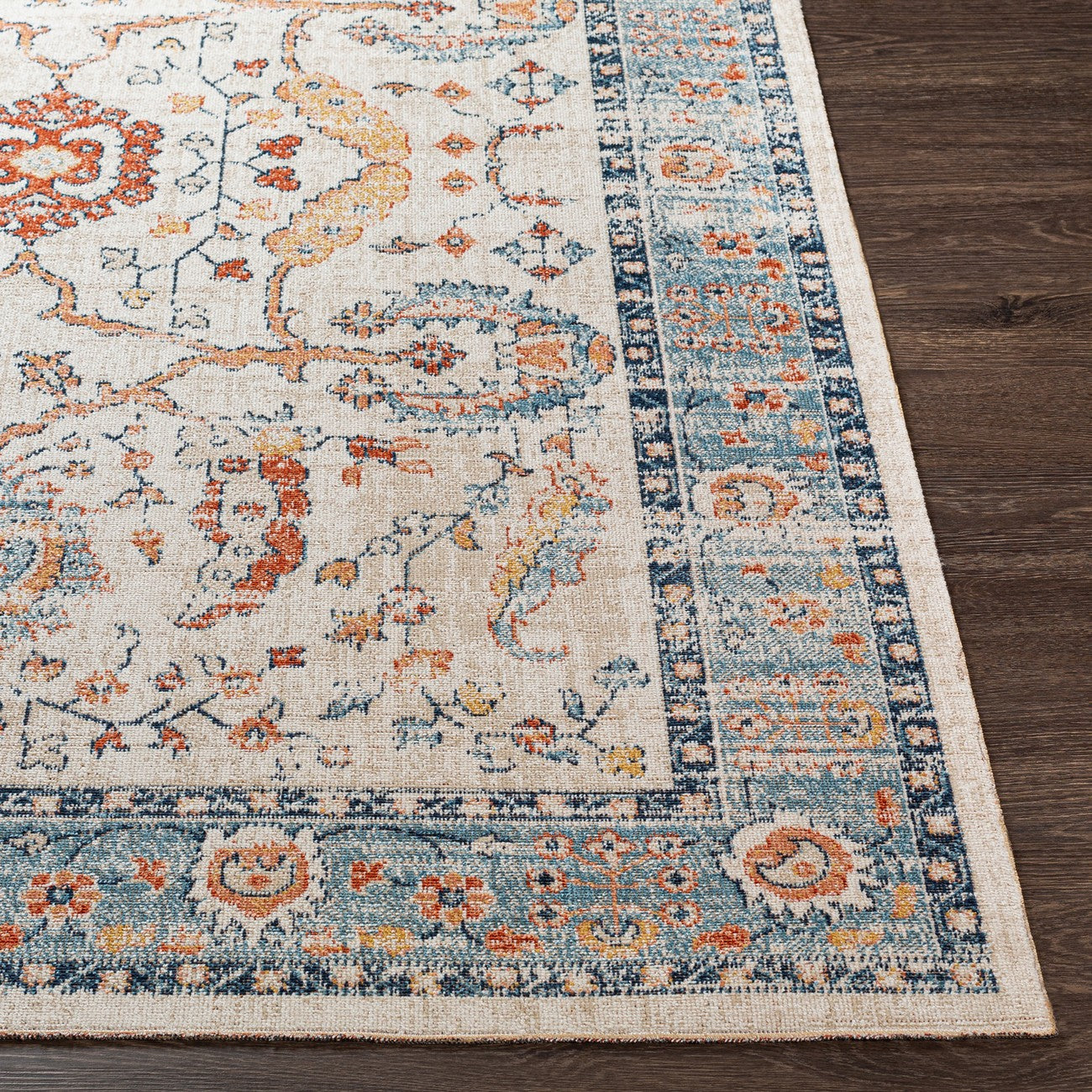 GALILEA Indoor & Outdoor Traditional Boho Burnt Orange Area Rug Front