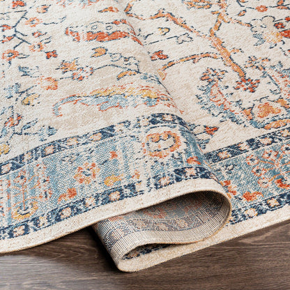 GALILEA Indoor & Outdoor Traditional Boho Burnt Orange Area Rug Fold
