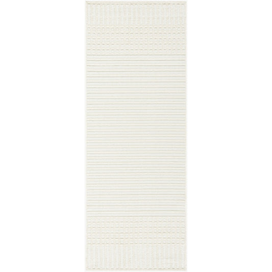 GAURI Machine Washable Modern Ivory Area Rug Flat