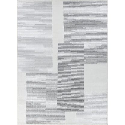 GINA Scandi Modern White/Grey Area Rug Flat