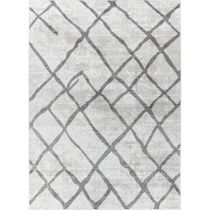 GLORIA Scandi Modern White/Grey Area Rug Flat