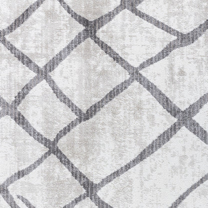 GLORIA Scandi Modern White/Grey Area Rug Swatch