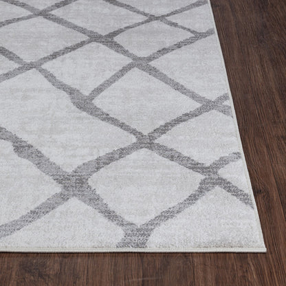 GLORIA Scandi Modern White/Grey Area Rug Front