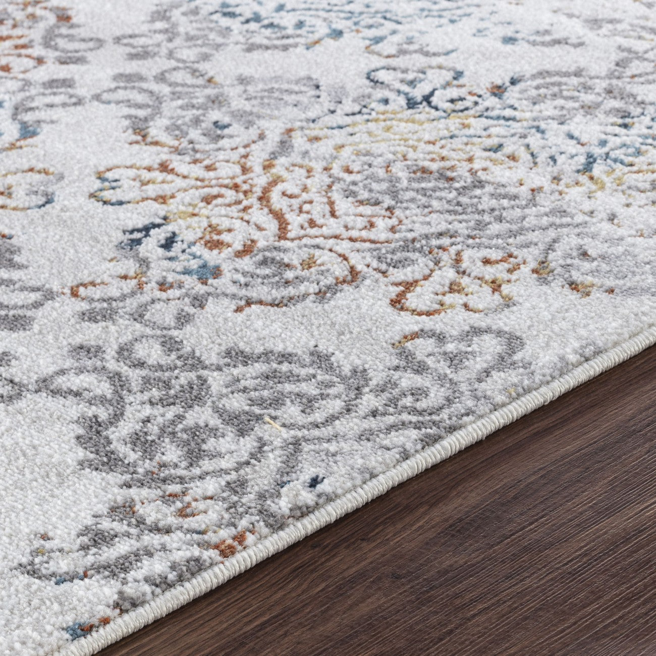 HARU Vintage Traditional Oriental Boho Blue/Orange Area Rug