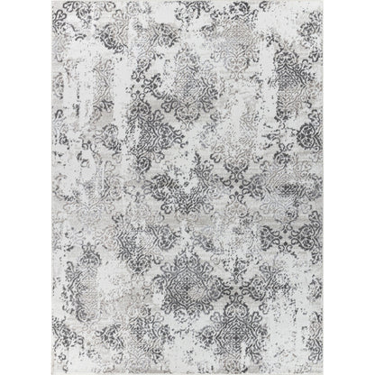 HARU Vintage Traditional Oriental Boho White/Grey Area Rug Flat
