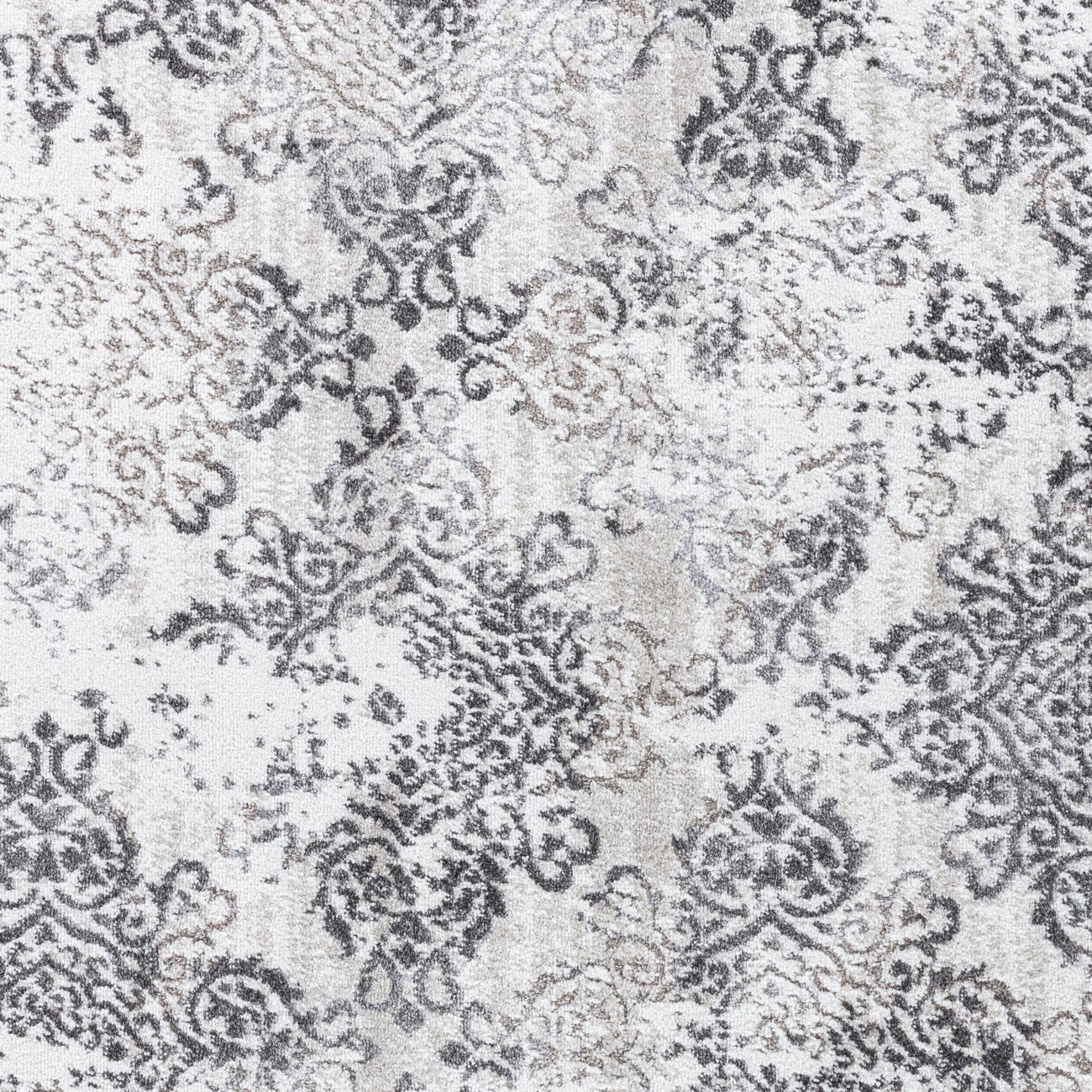 HARU Vintage Traditional Oriental Boho White/Grey Area Rug Swatch