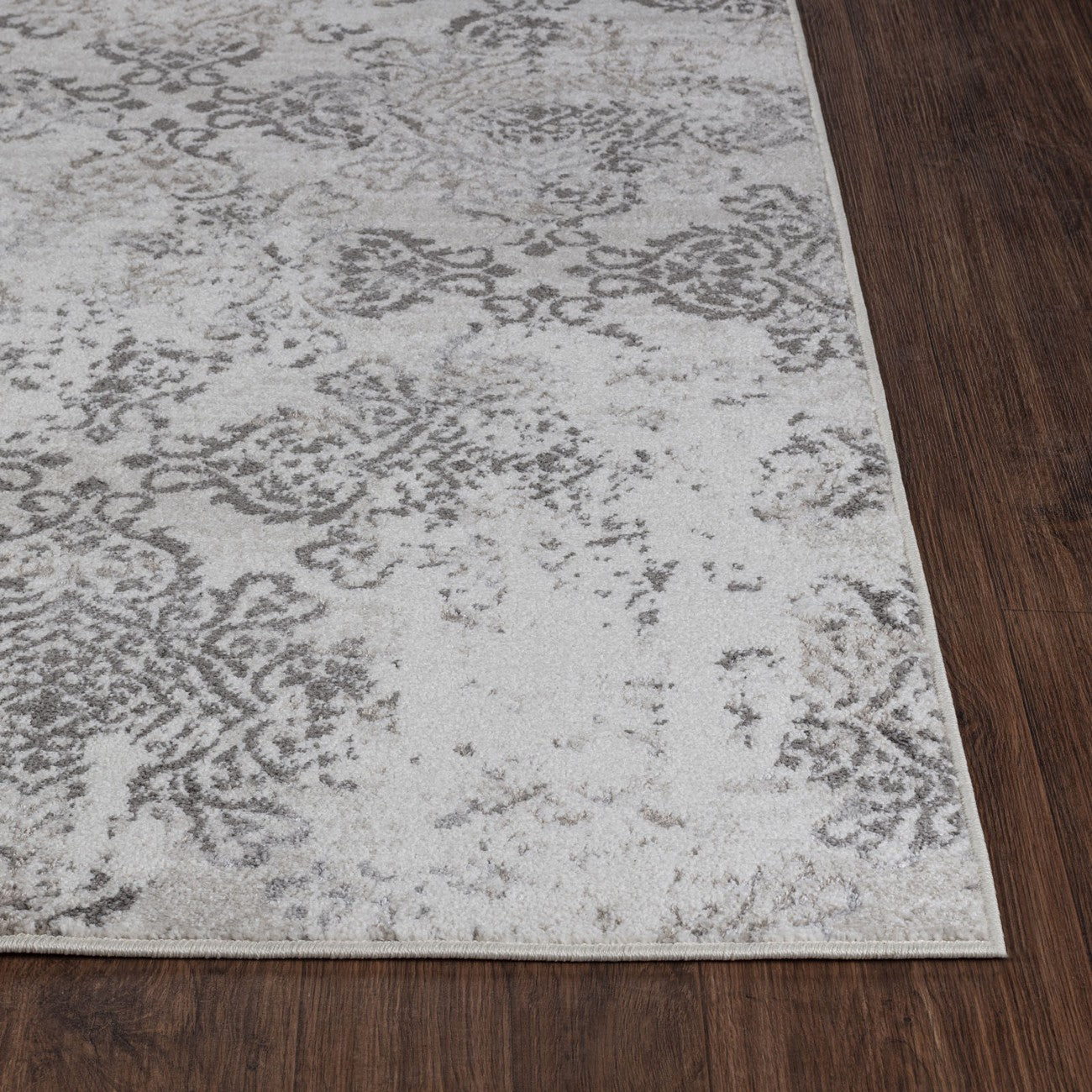 HARU Vintage Traditional Oriental Boho White/Grey Area Rug Front