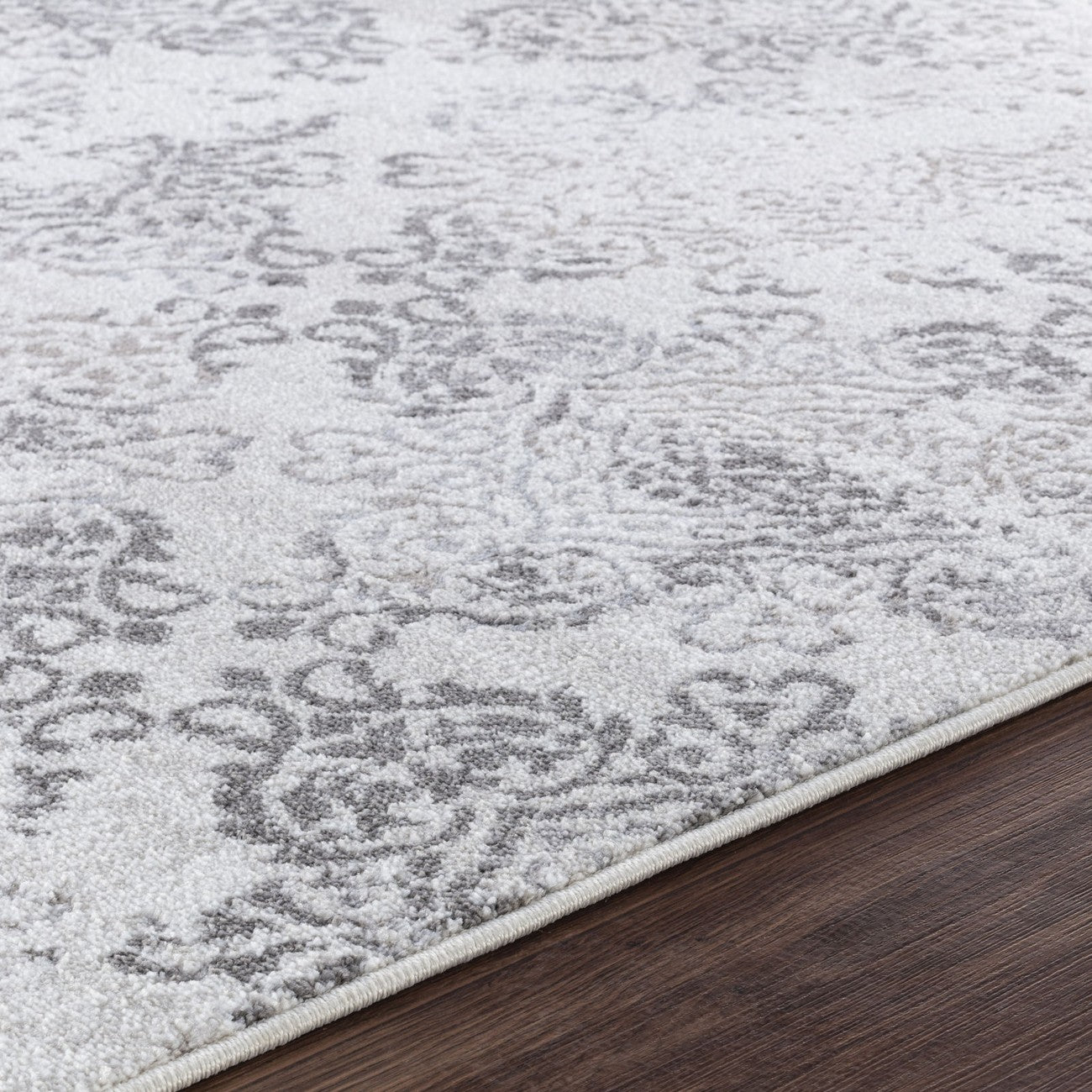 HARU Vintage Traditional Oriental Boho White/Grey Area Rug Texture