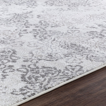 HARU Vintage Traditional Oriental Boho White/Grey Area Rug Texture
