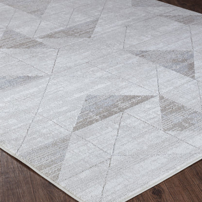 HAVEN Scandi Geometric White/Grey Area Rug Corner