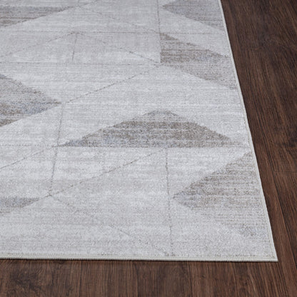 HAVEN Scandi Geometric White/Grey Area Rug Front