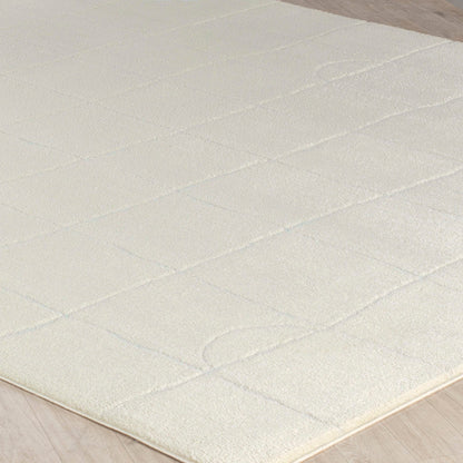 HOPE Scandi Modern High Pile Ivory/Off-White Area Rug Corner