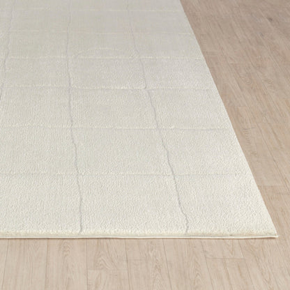 HOPE Scandi Modern High Pile Ivory/Off-White Area Rug Front