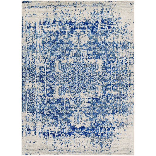 JULIETTE Vintage Traditional Oriental Boho Navy Area Rug Flat