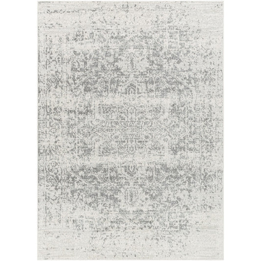 JULIETTE Vintage Traditional Oriental Boho Grey/White Area Rug Flat