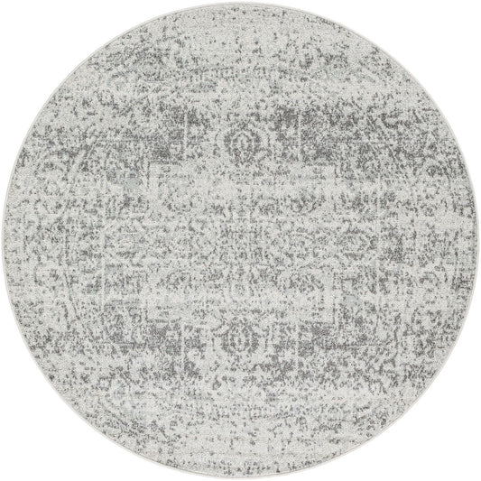 JULIETTE Vintage Traditional Oriental Boho Grey/White Area Rug Flat