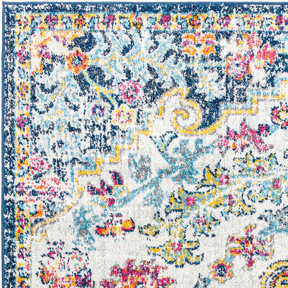 LOU Vintage Oriental Boho Saffron/Navy Area Rug Zoom