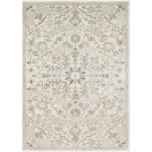 LOU Vintage Traditional Oriental Boho Light Beige Area Rug Flat