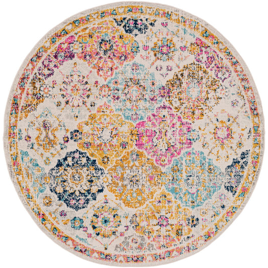 INES Vintage Traditional Oriental Boho Saffron/Burnt Orange Area Rug Flat