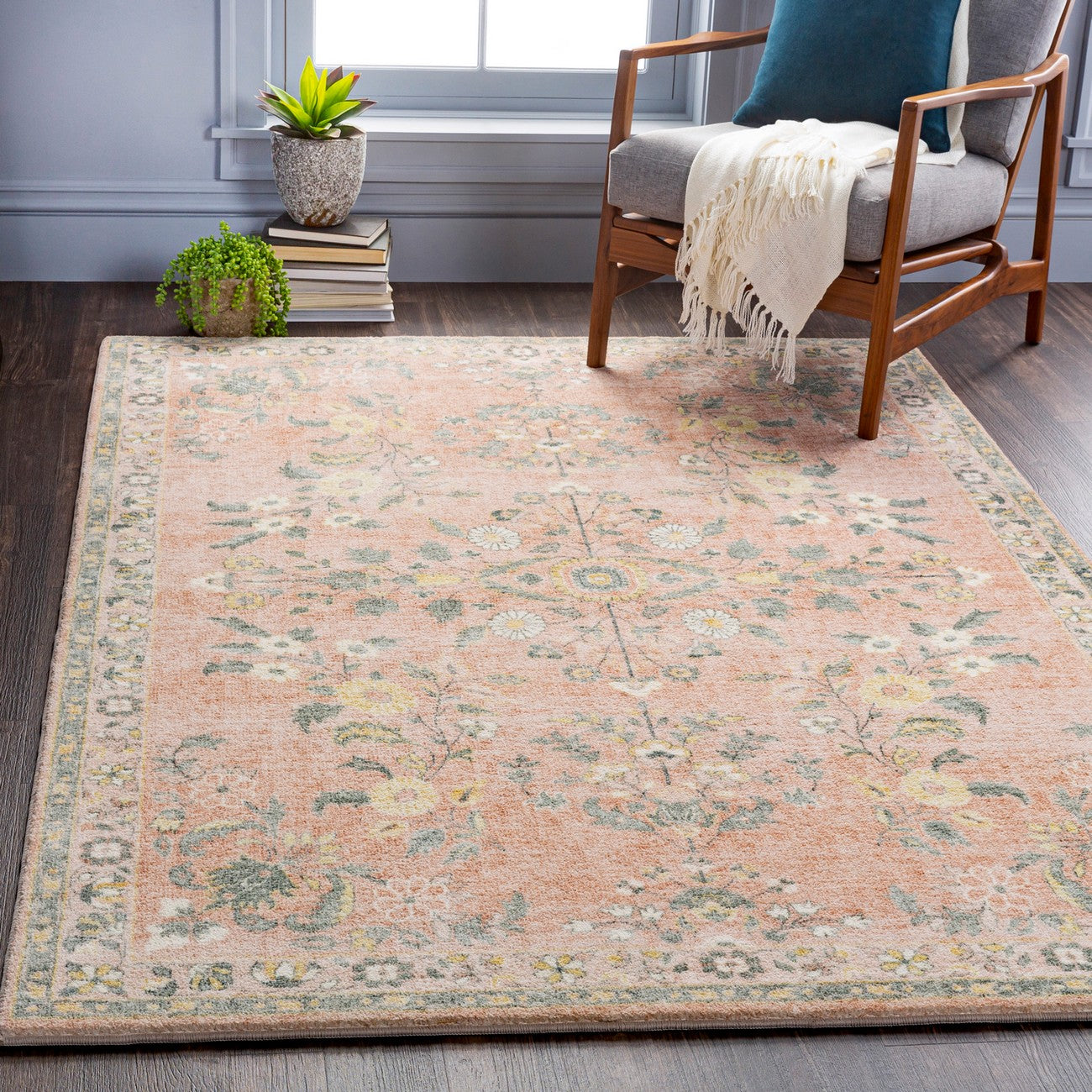 ILEANA Vintage Oriental Boho Butter Area Rug Roomscene