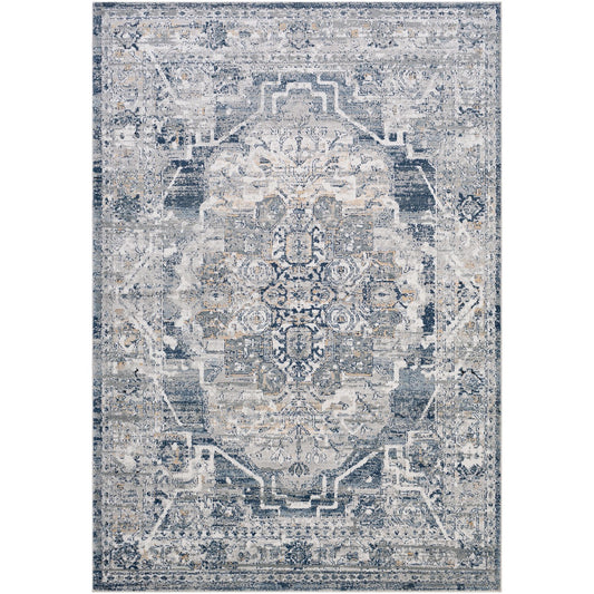 ISABELLA Vintage Traditional Oriental Boho Medium Grey Area Rug Flat