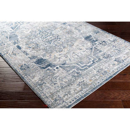 ISABELLA Vintage Traditional Oriental Boho Medium Grey Area Rug Corner