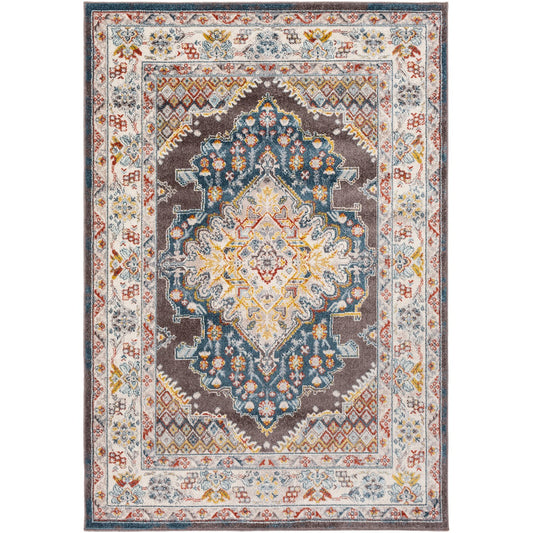 JADE Vintage Traditional Oriental Boho Teal Area Rug Flat