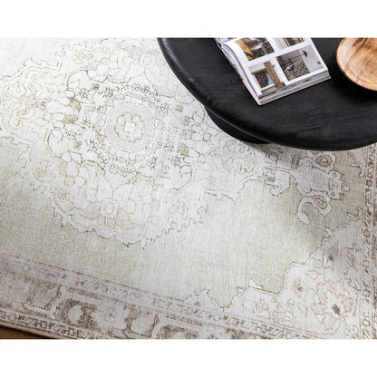 JALAPA Our PNW Home x Livabliss Machine Washable Oriental Boho Cream/Light Brown Area Rug Styleshot