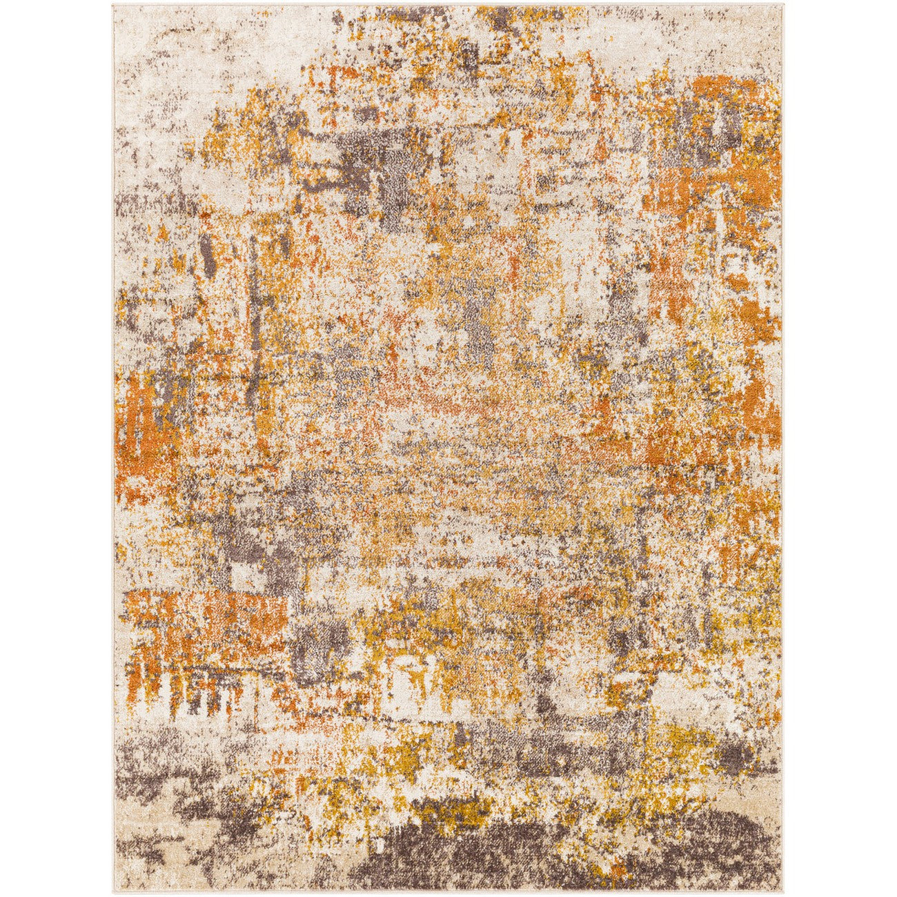 JEEVIKA Abstract Modern Marble Orange Area Rug