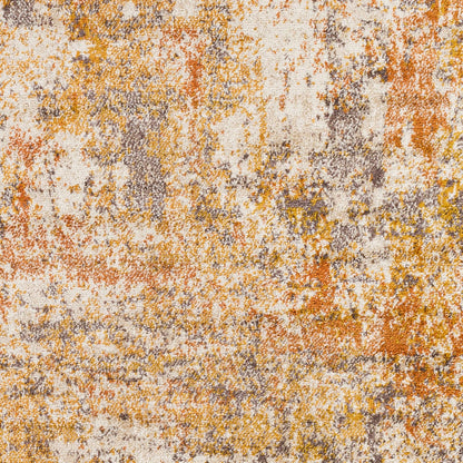 JEEVIKA Abstract Modern Marble Orange Area Rug