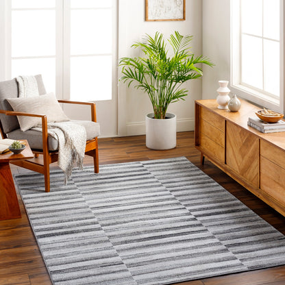 JONTHAN Scandi Modern Black Area Rug Roomscene