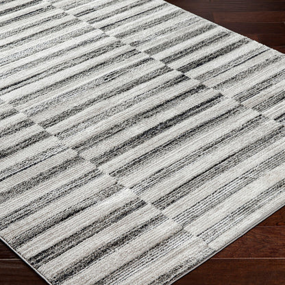 JONTHAN Scandi Modern Black Area Rug Corner