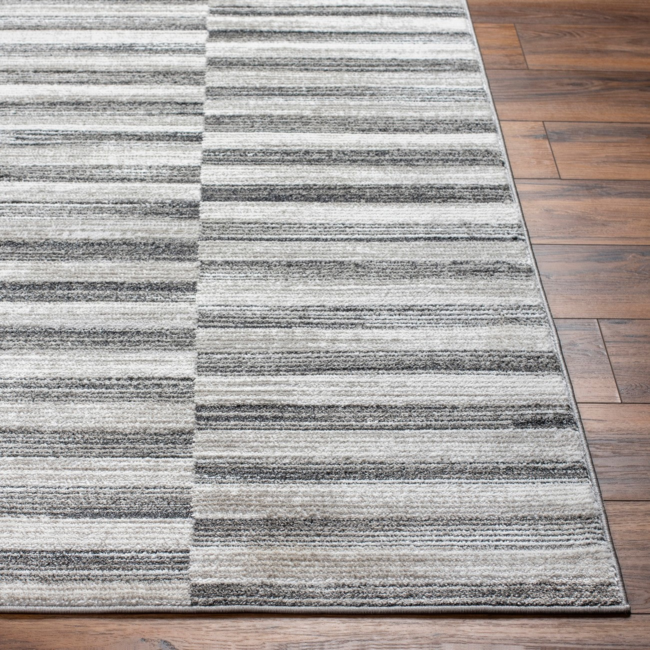 JONTHAN Scandi Modern Black Area Rug Front