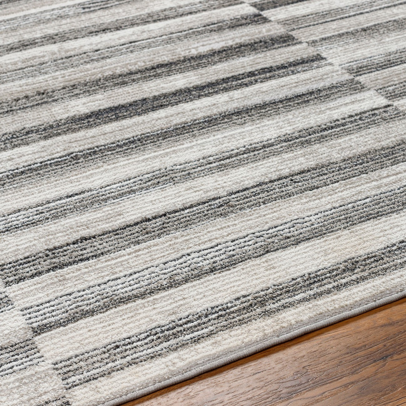 JONTHAN Scandi Modern Black Area Rug Texture