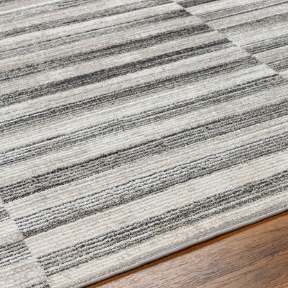 JONTHAN Scandi Modern Black Area Rug Texture
