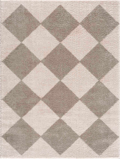 Arilla Gray Washable Diamond Area Rug