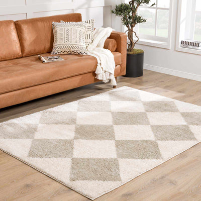 Arilla Gray Washable Diamond Area Rug