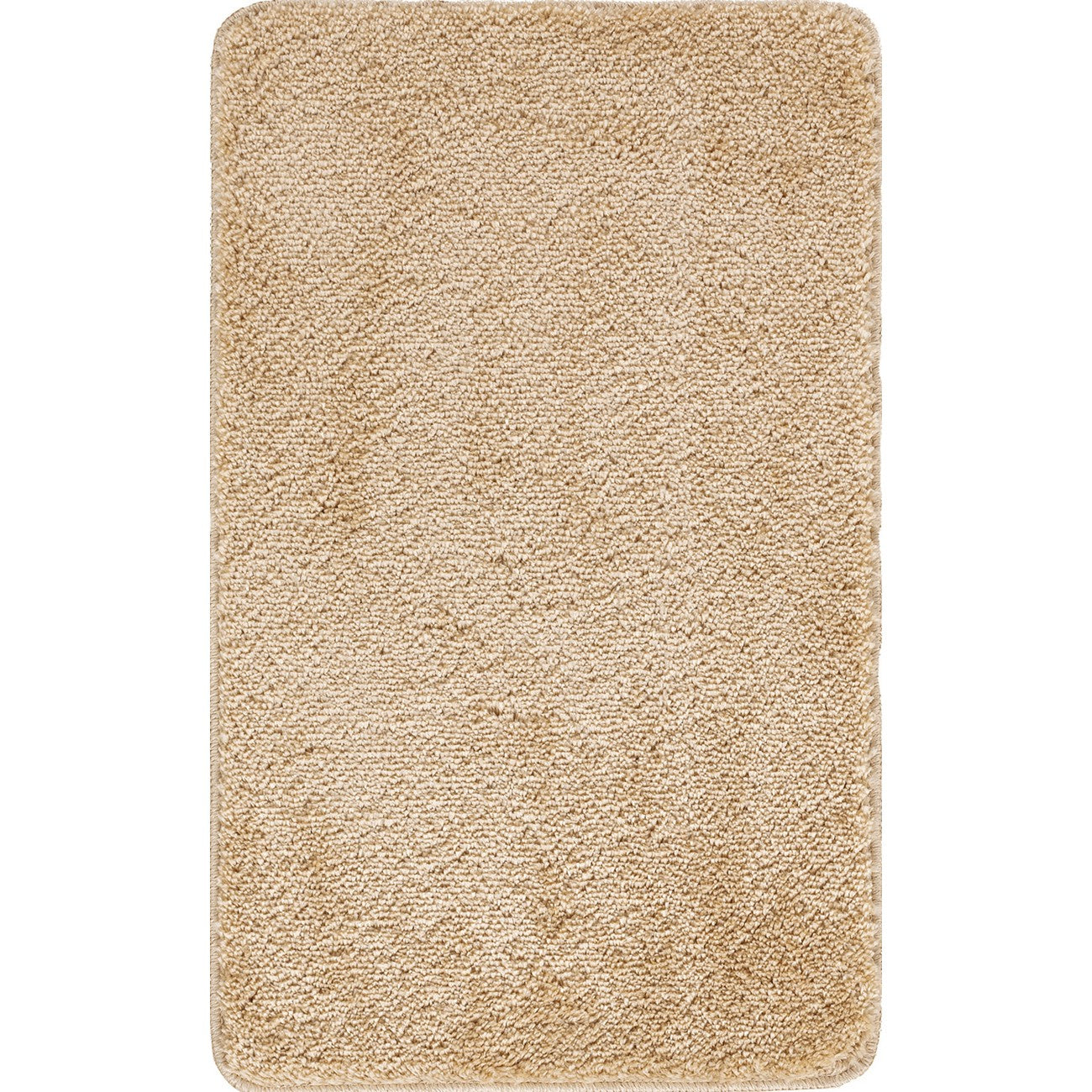JUNE Machine Washable Non-Slip Beige Bathroom Rug Flat