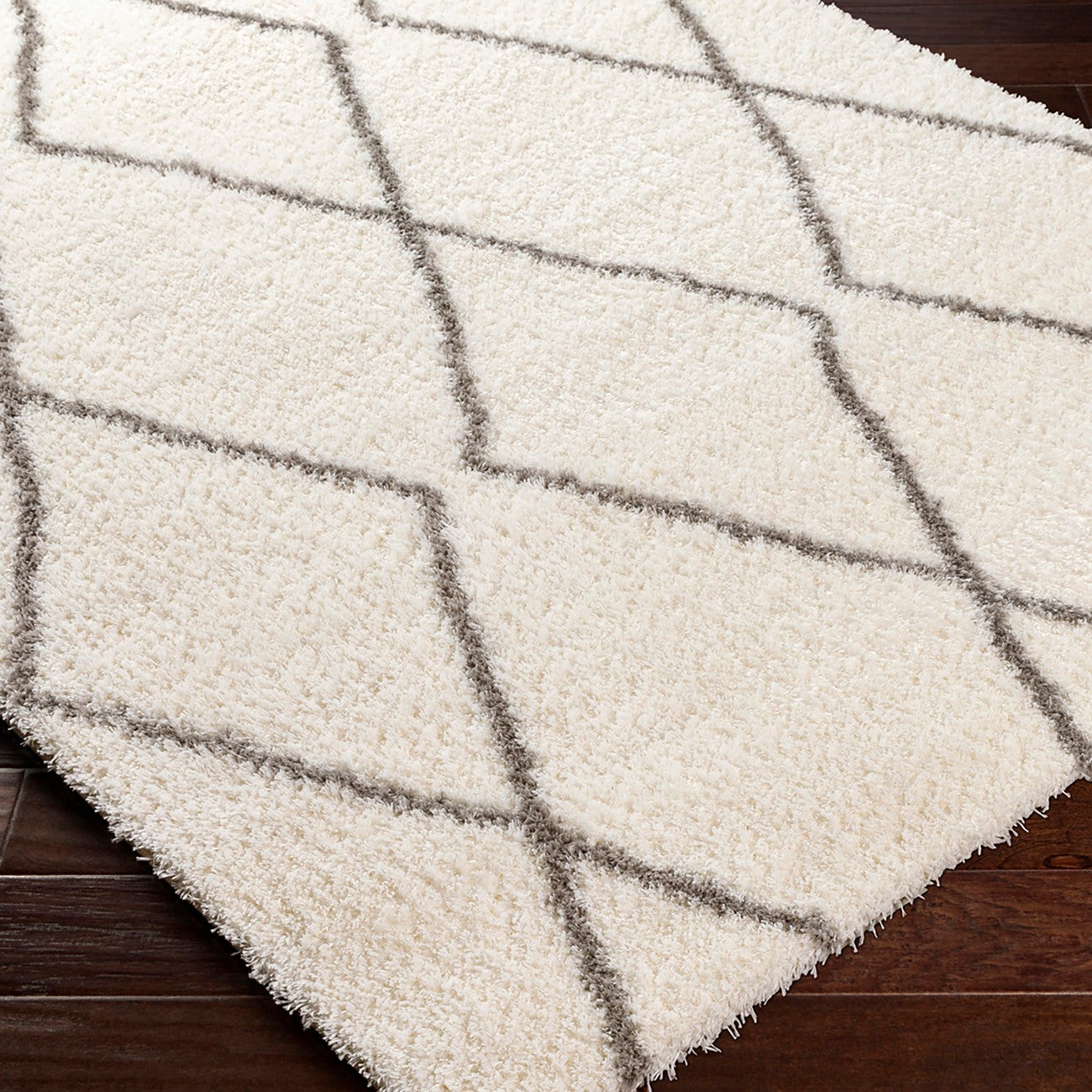 JUNO Shaggy Modern Plush Pile Ivory Area Rug