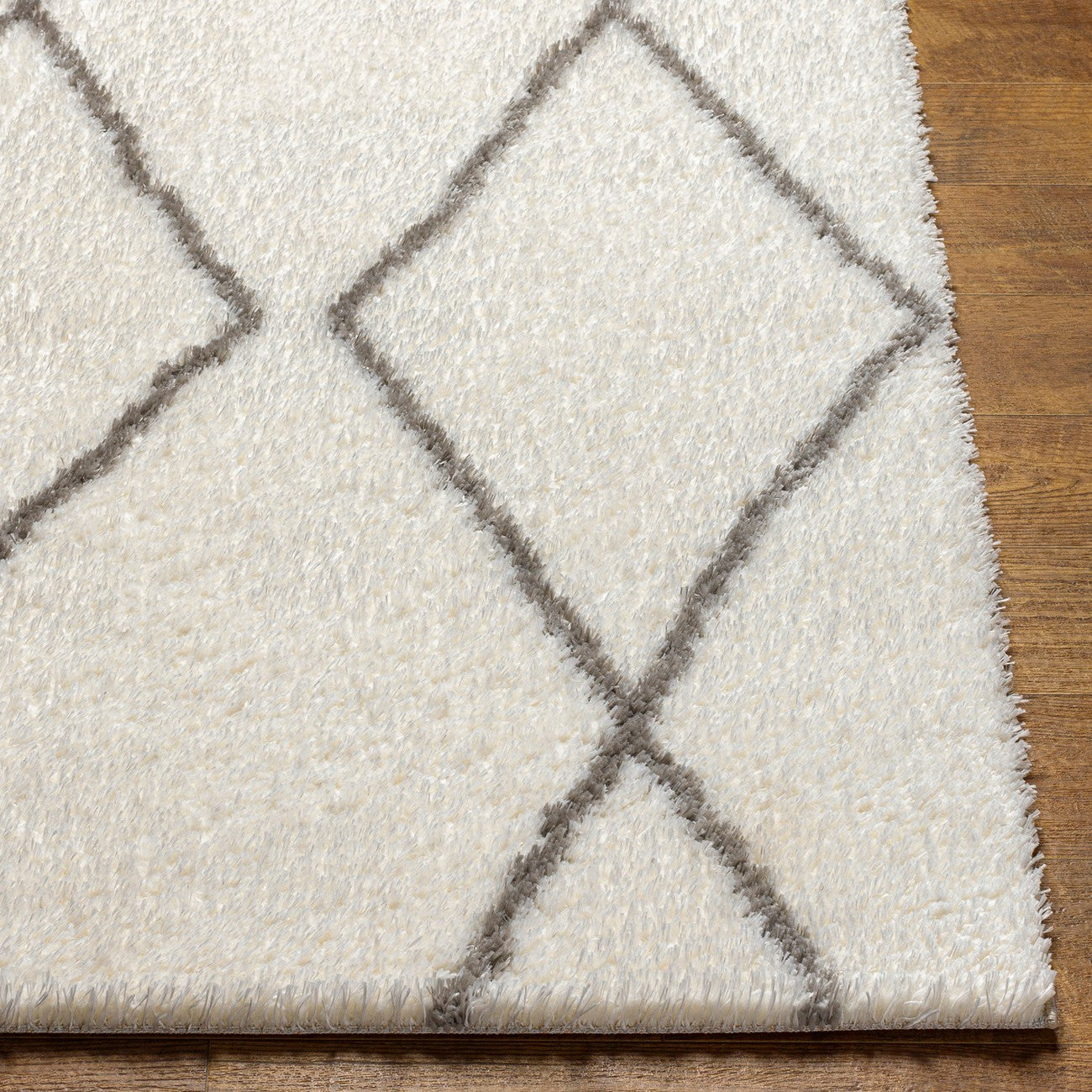 JUNO Shaggy Modern Plush Pile Ivory Area Rug